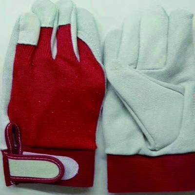 China Anti-smash Ladies Work White Leather Gardening Glove for sale