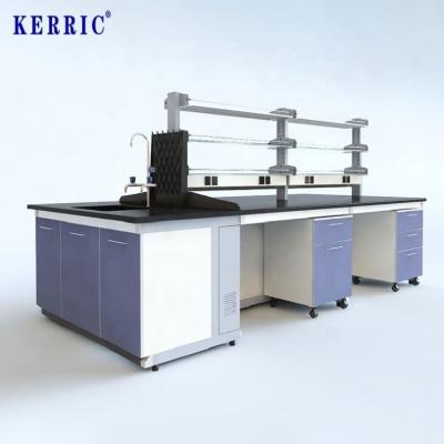 China Modern Factory Direct Chemical School Lab Furniture Center Island Work Bench With Sink for sale