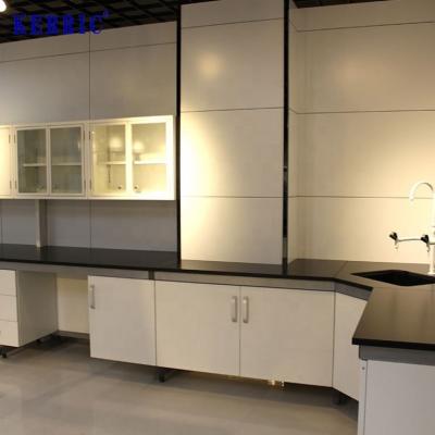 China Modern Epoxy Phenolic Resin Worktop Design Chemistry Structure Lab Table Steel Wood Furniture for sale