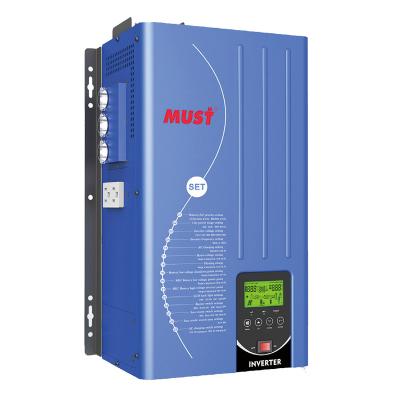 China Off Grid Solar Inverter MUST 5000W Solar Panel Power Inverter 50000w AC 110V 120V 220V Split Phase Pure Sine Wave Solar Hybrid Inverter 5kw for sale