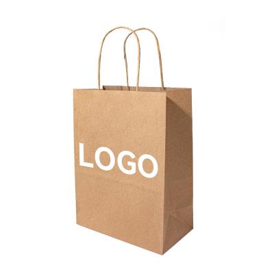 China Recycled Materials Custom Your Own Logo Printed Eco-Friendly Clothes Gift Packaging Kraft Shopping Paper Bag For Clothing for sale