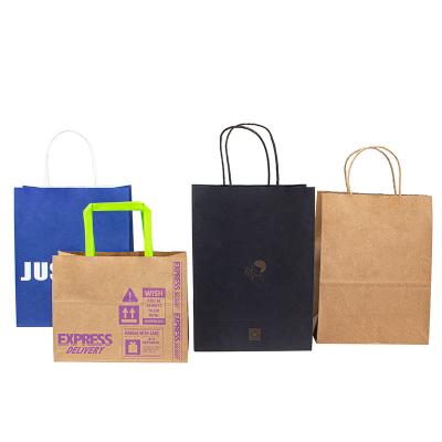 China Recycled Materials Custom Eco Friendly Biodegradable Flat Handles Bolsas De Papel Restaurant Packaging Brown Fast Food Kraft Paper Takeout Bag for sale