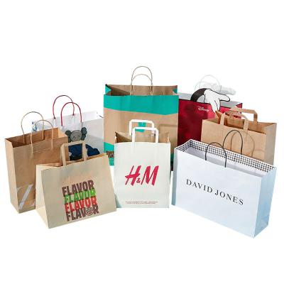 China Recycled Materials Wholesale Custom Printed Your Own Logo Customer Fabric Packaging Retail Paper Shopping Bags With Handles for sale