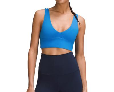 China Hot Sale U Neck Fitness Apparel Breathable Sleeveless Sports Solid Color Women's Active Yoga Bra for sale