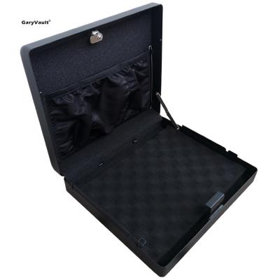 China Hot Selling Portable Steel Cash Locker Lock Box Fireproof Key Defense Safe MK550 Tactical Gun for sale