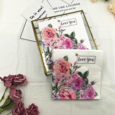 China Wholesale Colorful Flower Printing Customized Colorful Unusual Hotel Hand Kitchen Paper Towels For Weddings for sale