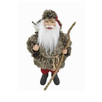 China Beautiful Unique Santa Claus Red 17*6*4 With Ornaments Return Christmas Tree Decoration Holiday Figurine Christmas Standing Santa Claus for sale