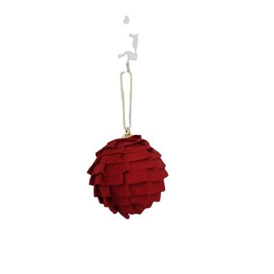 China Foam popular red ruffled pendant ball and noble red Christmas tree ball festive ball for sale