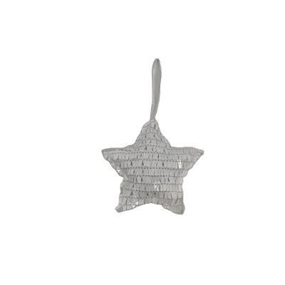 China Popular Star Pentagon Pendant Decoration Tree Fabric Christmas Sequin Star White Pendant for sale