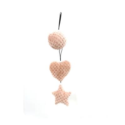 China Heart Shaped Tree Pendant Party Christmas Decoration Fabric Pink Peach Plush Plush Gifts Atmosphere Decoration Popular Pendant for sale