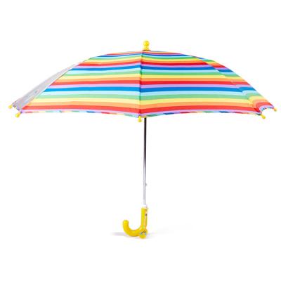 China Wholesale Custom Colorful Rainproof Child Rainbow Kids Windproof Umbrella With J Handle for sale