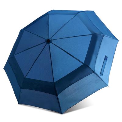 China Wholesale Custom Sombrillas Minimalist Automatic Double Layer 3 Fold Umbrella Rain Umbrella With Logo for sale