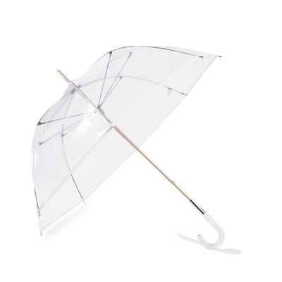 China Hanging Handle 23' J Open Transparent Clear PVC Umbrella *8k Axle Aluminum Manual Wholesale for sale