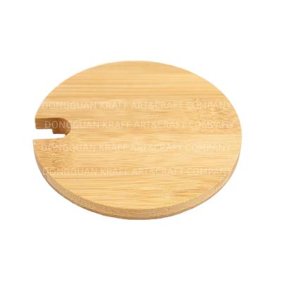 China USA KRAFF RTS Best Selling Wood Crafts 2022 Eco-Friendly Wooden Bamboo Mug Lids Handmade Round Cup Cover For Beverage for sale