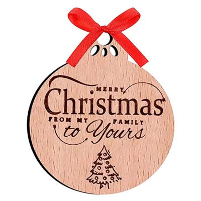 China Europe KRAFF Customized Wooden Baby's First Christmas Ornament For Christmas Tree Decorations for sale