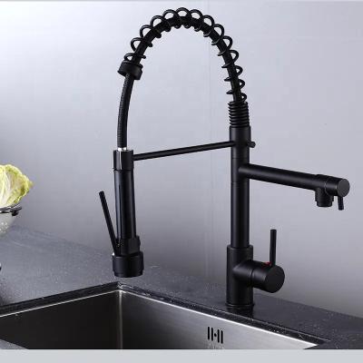 China Sense Faucets Luxury Pull Down Kitchen Sink Faucet Sprayer Matt Black With Pull Down Kitchen Faucet Sink Faucets for sale