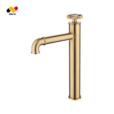 China Faucets Ware Gold Bathroom Basin Mixer Tap Bathroom Sink Faucet Luxury Metered Luxury Sanitary Faucet for sale