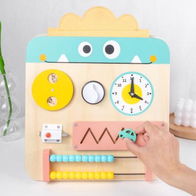 China Home Education Montessori Teaching Kids Switch To Plug In Open Skills Wooden Busy Board For Toddler for sale