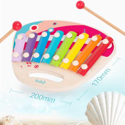 China Mini Portable 8 Wooden Non-electric Educational Musical Notes Xylophone Toddler Kids Gift For Kindergarten School Study for sale