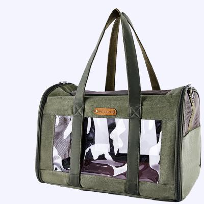 China China Supplier Cavas Pet Travel Carrier Bag Wholesale Breathable Pet Carrier Handbag Transparent Bag for sale