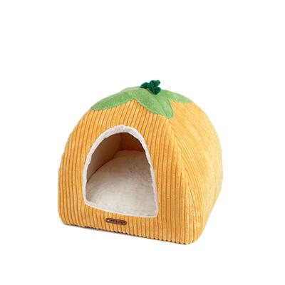 China Quality Manufacturer Supply Breathable Fine Shape Pumpkin Small Animals Closed Pet Bed Soft And Comfortable Beds for sale