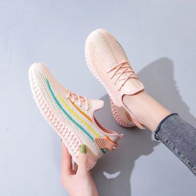 China Cushioning Coconut sole new men's and women's fashion shoes all match flying woven shoes mesh surface breathable casual couple shoes for sale