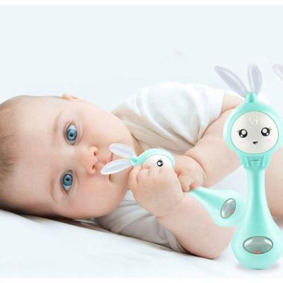 China Toy New Arrivals Colorful Musical Soft Lighting Teether Baby Rattle Rabbit Music Toy for sale