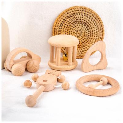 China Wooden Musical Bell Hand Held Toy Colorful Baby Rattle Soothes Musical Emotions for sale