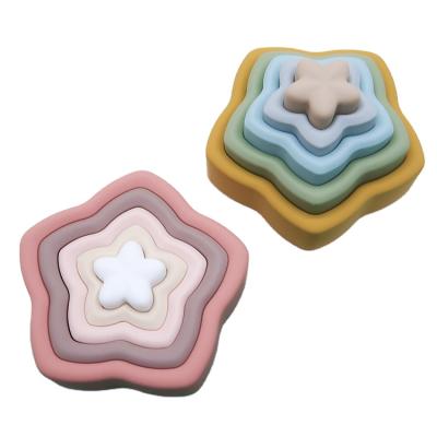 China Eco-friendly Material Creative Geometry Ring Stacking Educational Baby Blocks Game Toys for sale