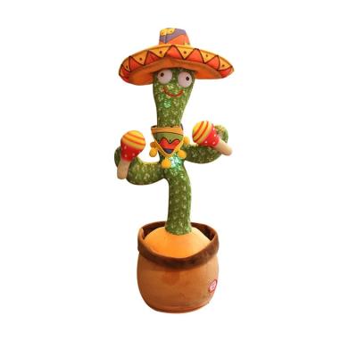 China Promotion recording and glowing dance singing and shaking of cactus plush talking toy for sale