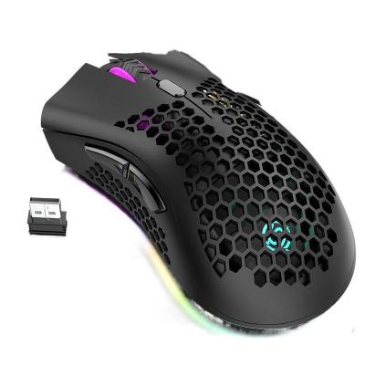 China Wireless Gaming Gaming Mouse With Honeycomb Shell 6 Programmed DPI RGB Buttons Gamer Adjustable Ergonomic Optical Mice for sale