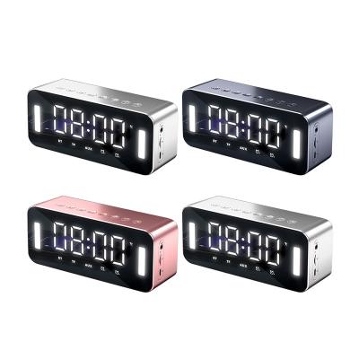 China Full Range Speaker 2500mAh Wireless Stereo Bass LED Display Electronic FM Radio Digital Clock Portable Wireless Speaker for sale