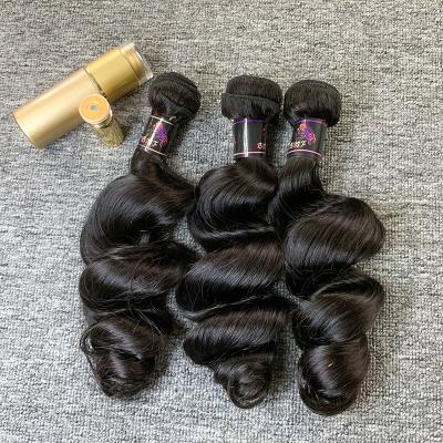 China Natural Brazilian Loose Wave Extension Hair Weaving Loose Wave Virgin Hair Headband and Bundles Hair Extension for sale