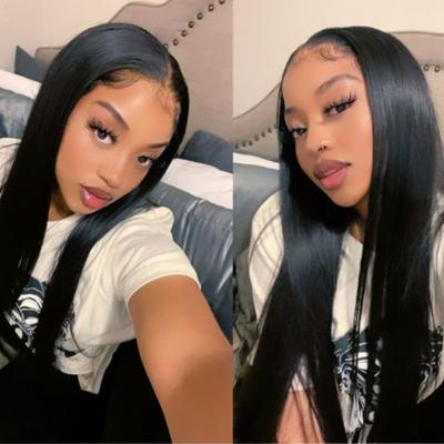 China 100% HD Transparent Raw Straight Lace Hair Wigs For Black Women,Brazilian Lace Front Human Hair Wigs Wholesale HD Braided Virgin Hair for sale