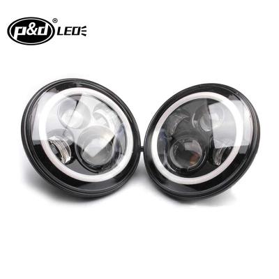 China Manufacturer direct 7 inch diecast aluminum housing round led headlight for trucks peterbilt 387 379 for sale