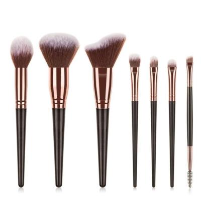 China Angular Blush Factory 7pcs Professional High Quality Custom Logo Brush Private Label Cosmetic Makeup Brush Cosmetic Brush for sale