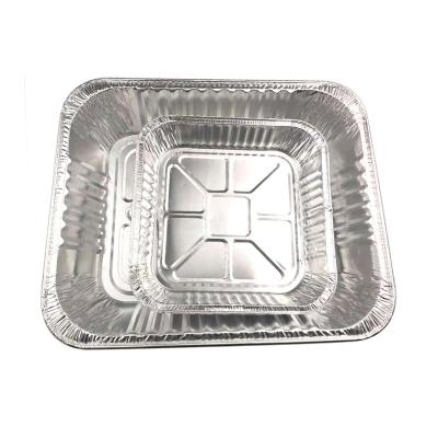 China Recycle Microwavable Lunch Takeout Trays Aluminum Foil Kitchen Oven Bowl Box Disposable Tray Container With Lid for sale