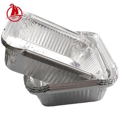 China Recycle Container Normal Rectangle Pan BBQ Pan Turkey Box Tray Food Wrapping Aluminum Foil Disposable Food Container With Lid for sale