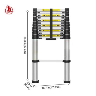 China Folding Ladders 3.8m 3pcs 8 Meter Telescopic Aluminum Ladders Folding Step Ladder Foldable Aluminum Platform Extension Scaffolding for sale