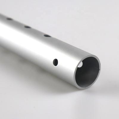 China Industrial Equipment Frame Round Aluminum Tube Matte Silver Anodized Drilling Aluminum Pipe for sale