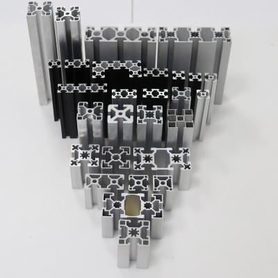 China Decorations iso9001 6061 6063 alloy profile black connector T5 T6 40120 15180 4590 series standard anodized aluminum extrusion profile for sale