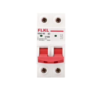 China KAIJ DJ47-63 63 Amp Sandblasted Aluminum alloy+small anodized DC Mini PV MCB 230V 400V Circuit Breaker 2Pole 6-63A Switch 2P for sale