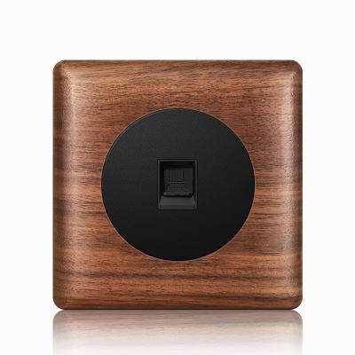 China High hardness luxury high quality TV, telephone, computer socket wall socket wood grain border switch electrical socket for sale