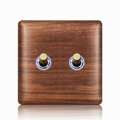 China High Hardness Luxury Texture New Wood Wall Switches Brown Wood Grain Panel Lever Knobs 1 2 3 4 Strip Wall Lamp Switches for sale