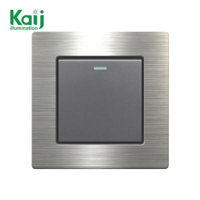 China KAIJ Stainless Steel Enocean Wall Switch 1 Gang 2 Way Self Generating Push Button Electric Light Switch for sale