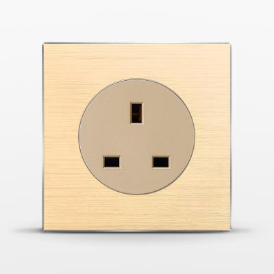 China Aluminum Alloy Wire Drawing Process Kaij Luxury Hotel Wall Socket Wall Light Switch High Quality Smart UK Electrical Socket for sale