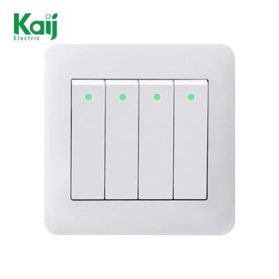 China Durable Wall Switch 4 Gang 1 Way PC Panel Lamp Switch for sale