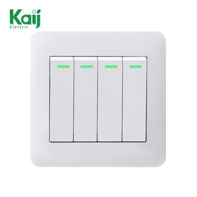 China Durable Wall Switch 4 Gang 2 Way PC Panel Lamp Switch for sale