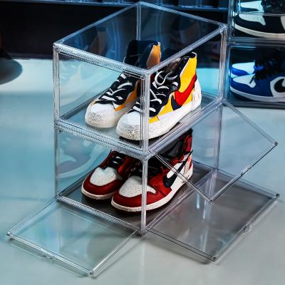 China Custom Stored Shoes Box Transparent Plastic Storage That Can Be Opened From All Sides for sale