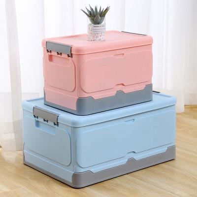 China Viable hot sale plastic home household folding collapsible plastic storage box for sale